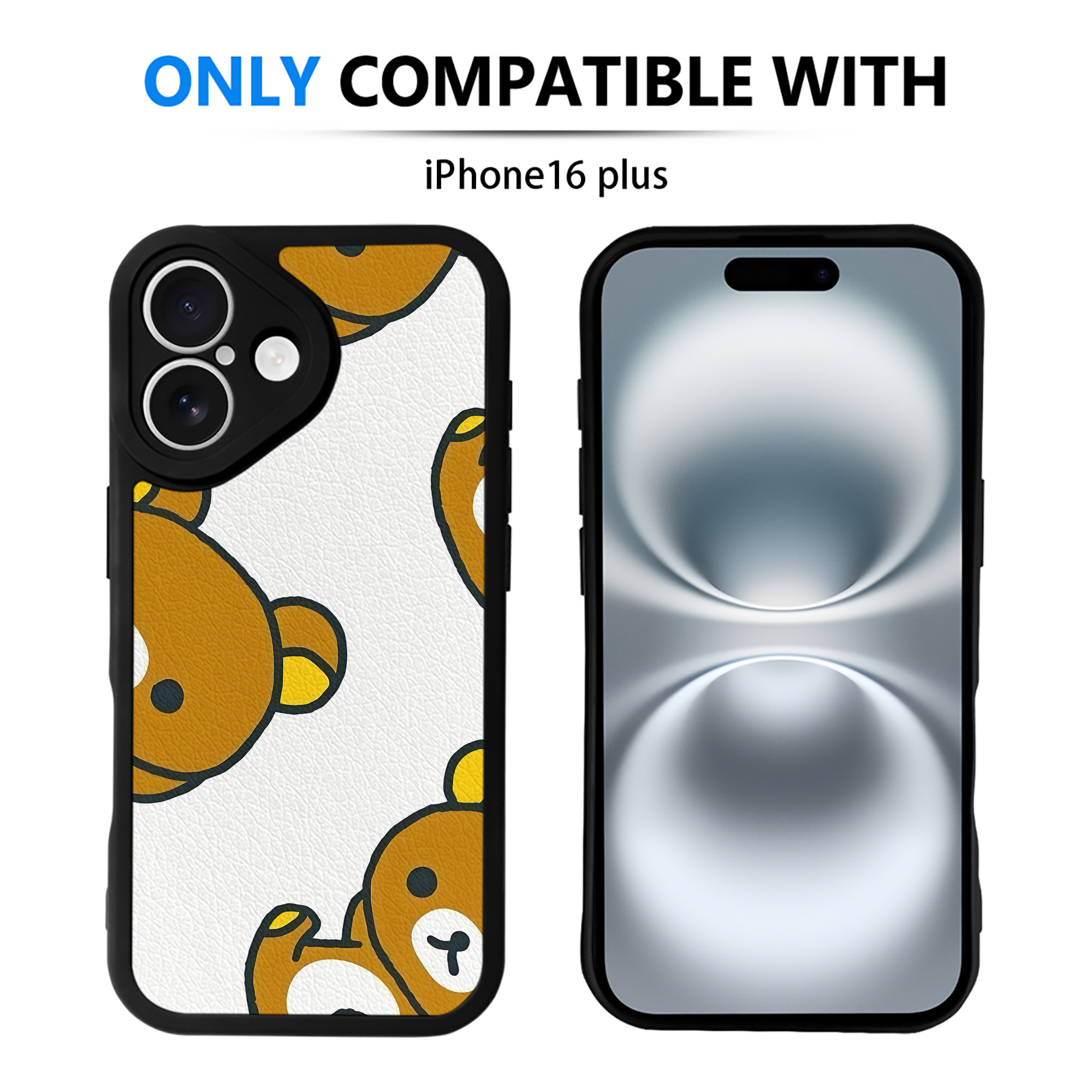 （画像用） リラックマ リラックマ キイロイトリ Rilakkuma Korilakkuma Kiiroitori 【iPhone 16シリーズ対応】シリコンスマホケース（レザー調） 材質：シリコン